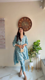 Taniya Atmaramani in LEHER - Blue Cotton Suit Set