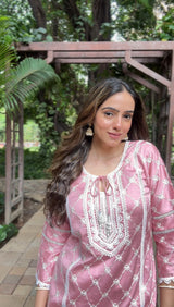 Amita Singh in AMBER - Pink Cotton Suit Set