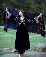 Kashika Sisodia in SUR - Velvet Blue Anarkali Set