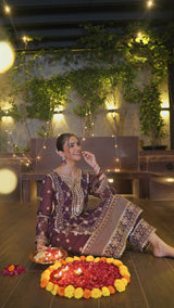 Shreya Lakhani in IRA - Purple Organza A-line Suit Set
