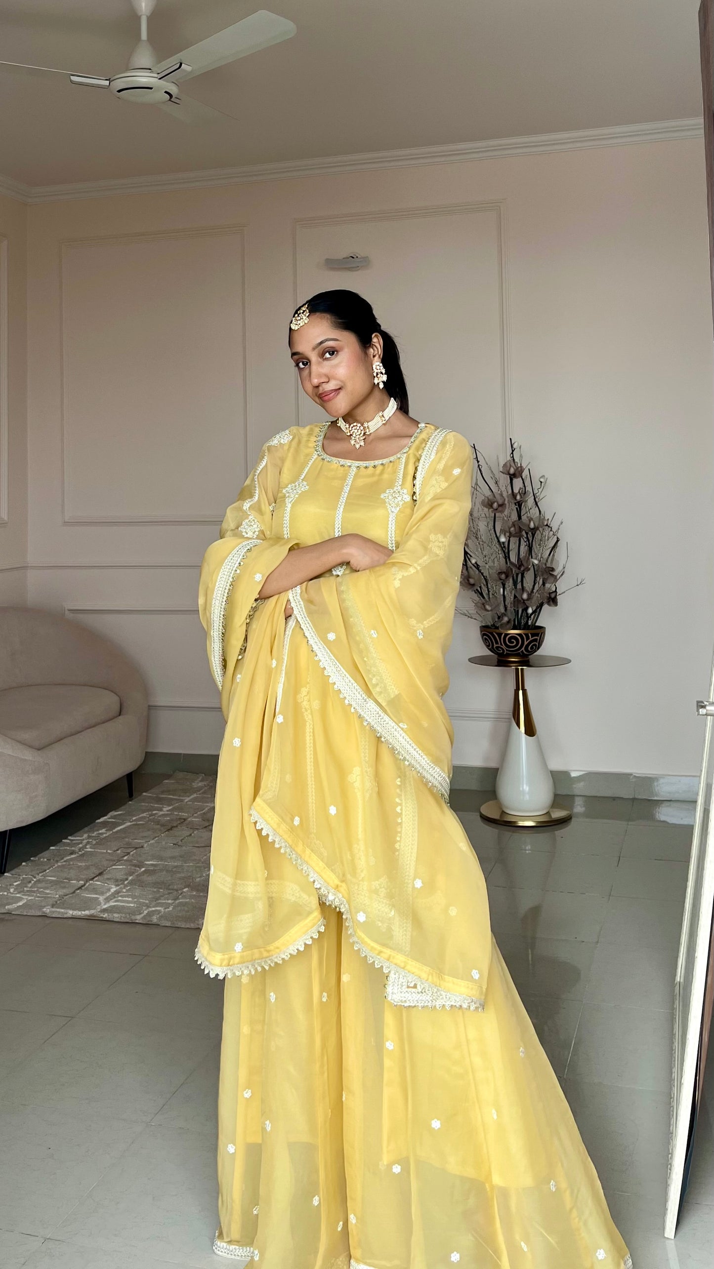 Anushka Sethi in Nazneen - Yellow Organza Sharara Set