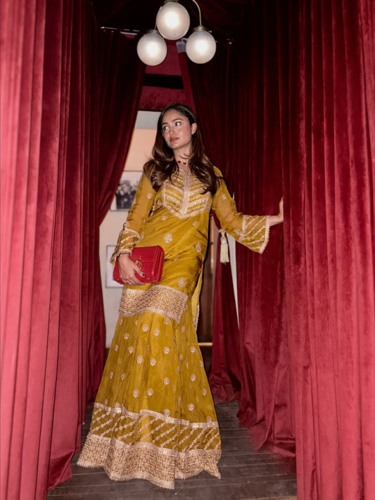 Tridha Choudhury in CHARVI - Yellow Organza Sharara Set