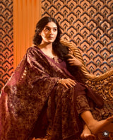 RJ Mahvash in Sunehri Purple Suit Set