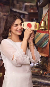 Jiya Shankar in Aseem Ivory White Embroidered Straight Suit Set