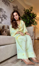 Silkeena Kauur in VIAN - Yellow Embroidered Co-ord Set