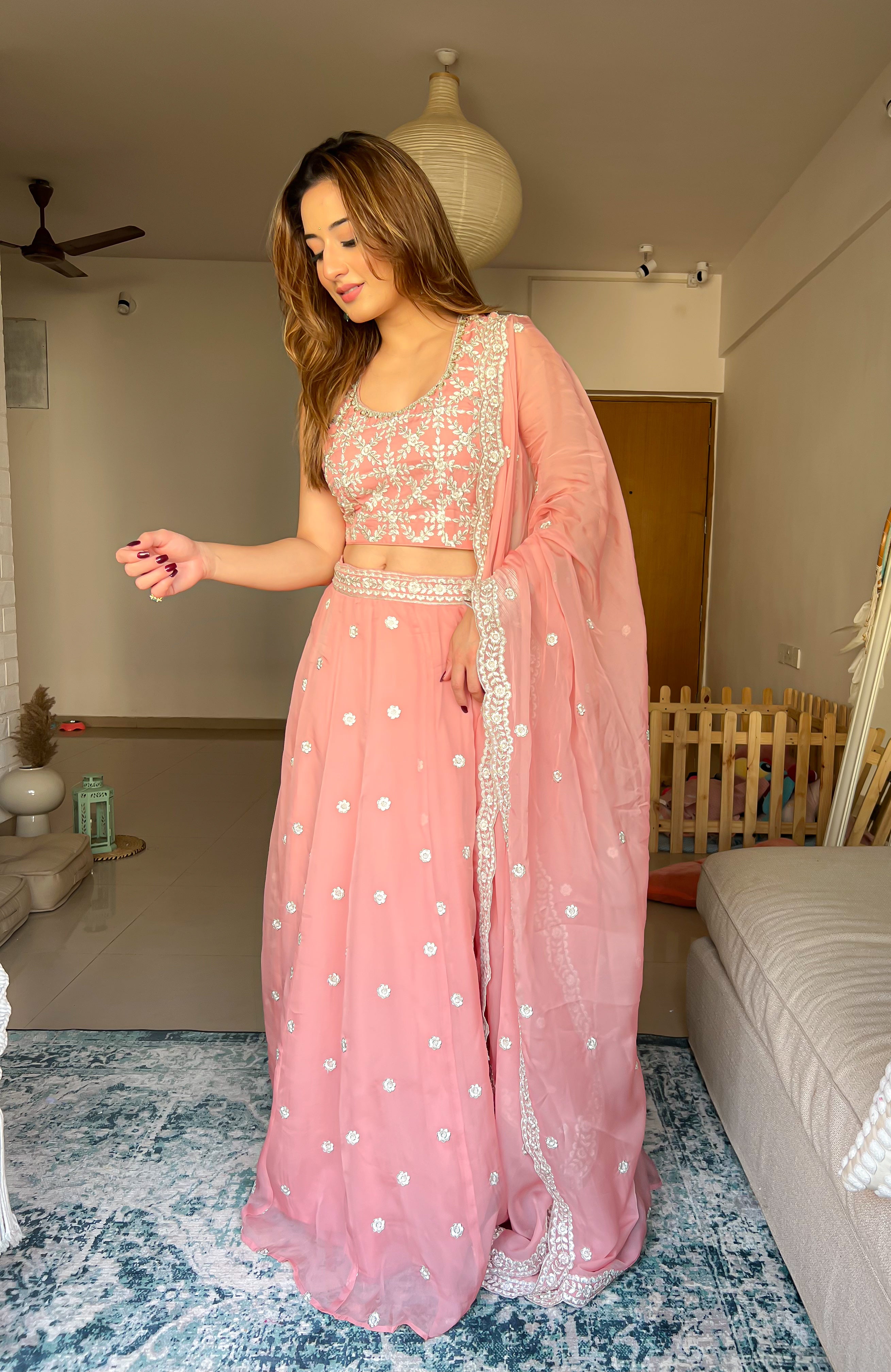 Uditi Singh in Heera - Pink Organza Lehenga Set.