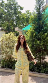 Simran Sethi Bedi in VIAN - Yellow Embroidered Co-ord Set