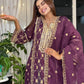 Akshara Singh in IRA - Purple Organza A-line Suit Set