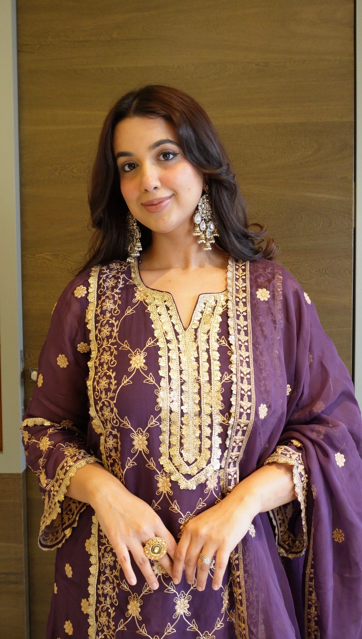 Pallavi Kakkar in IRA - Purple Organza A-line Suit Set