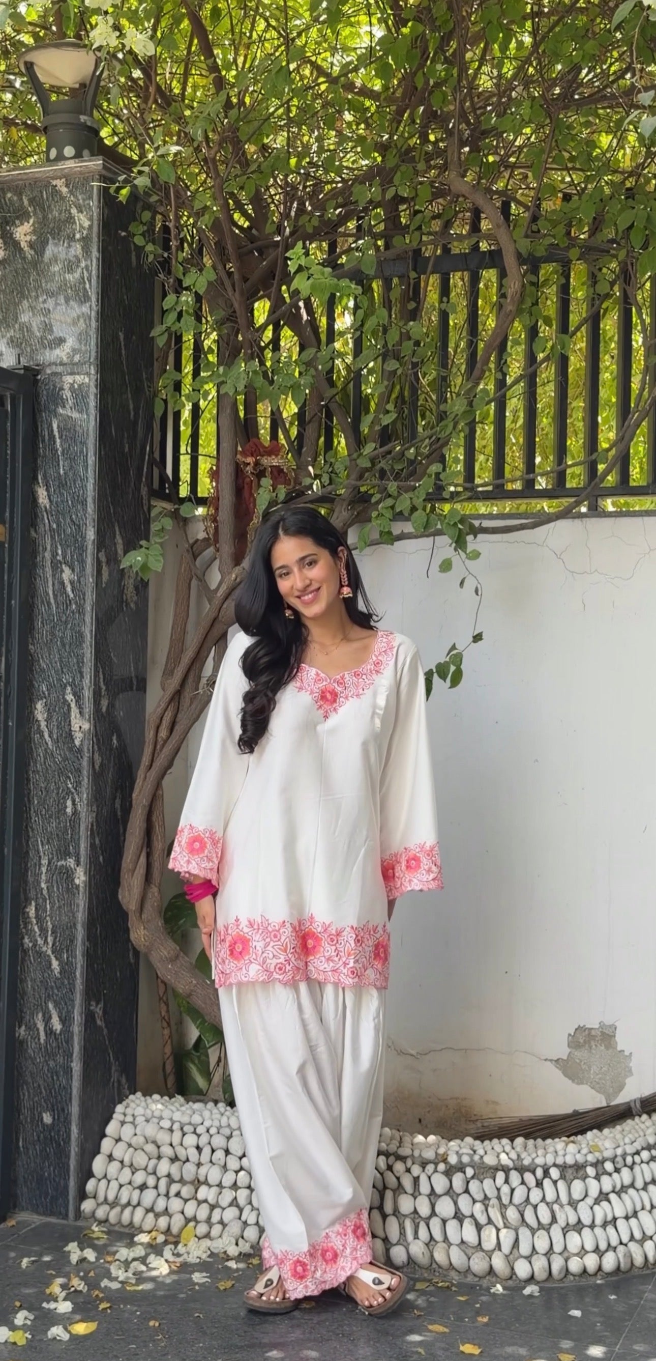 Bhumika Dhingra in SCARLET -  White Embroidered Co-ord Set