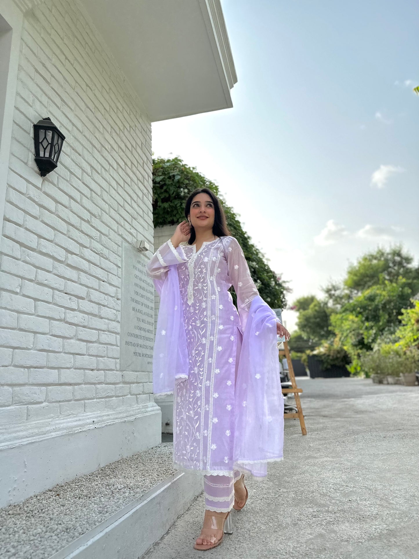 Nandita Miglani in Kalgi - Lavender Embroidered Suit Set.