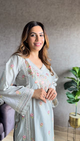 Kanika Khatri in CHHAYA - Grey Cotton Suit Set
