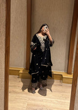 Mridul Tripathi in RAAG - Velvet Black Straight Suit Set