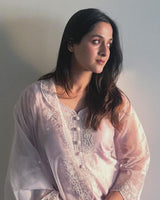 Arushi Sharma in Kesar - Lavender Embroidered Suit Set.