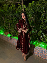 Shefali Bagga in ANTARA - Velvet Maroon Anarkali Set