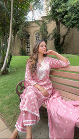 Amita Singh in AMBER - Pink Cotton Suit Set