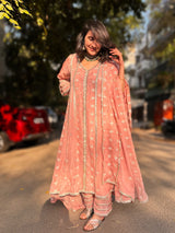 Kriti Vij in Sitara - Pink Organza Anarkali Set.