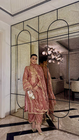 Mehak Jain in ADAA - Rustic Orange Tissue-Organza Suit Set