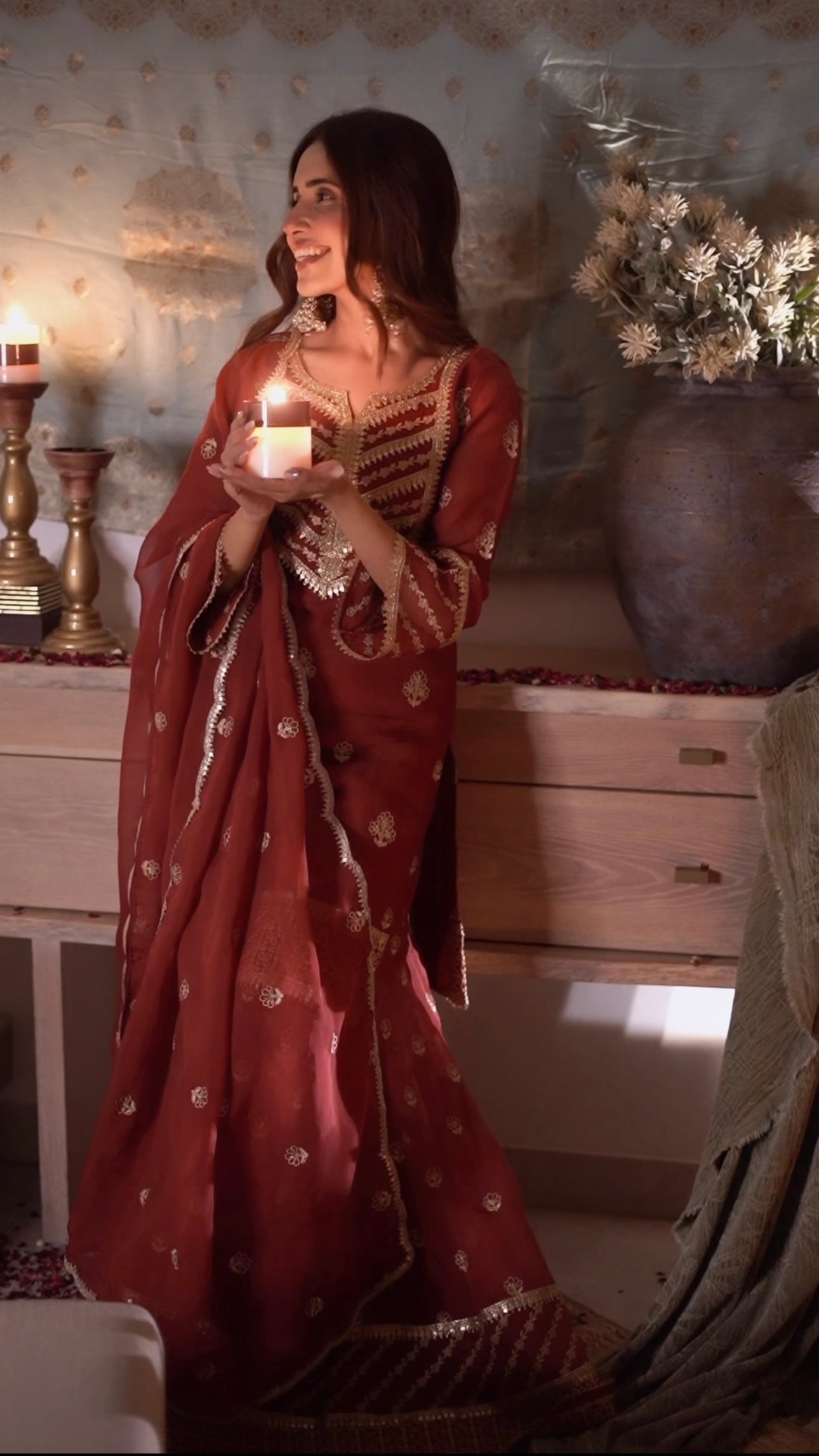 Kriti Singh in SIYAH - Rust Organza Sharara Set