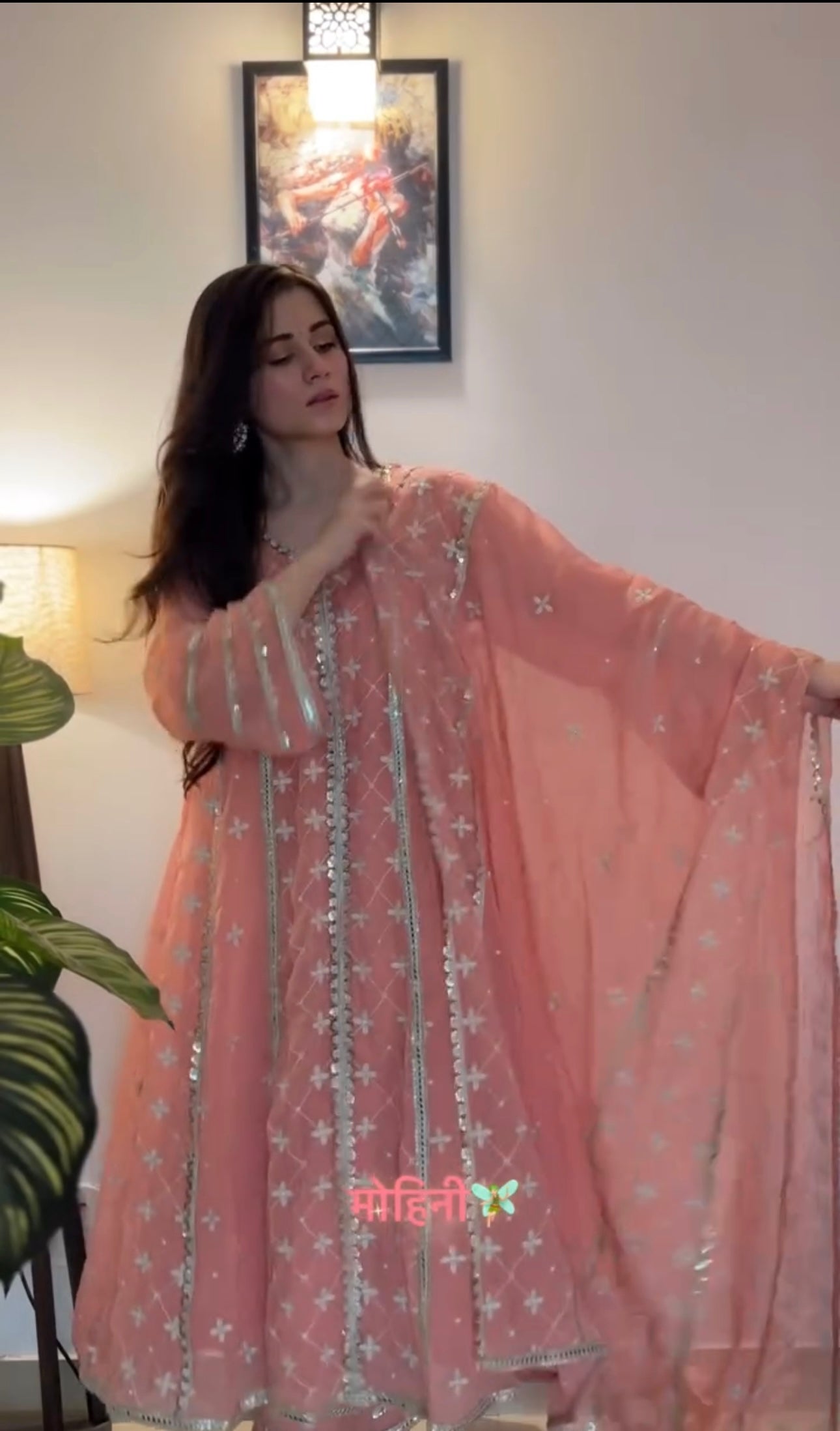 Dr. Gunjan Kunwar in Sitara - Pink Organza Anarkali Set.