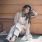 Arti Singh in Hazel Beige Chanderi Suit Set