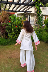 Yogita Bihani in SCARLET -  White Embroidered Co-ord Set