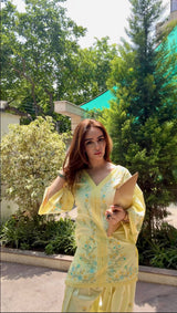 Simran Sethi Bedi in VIAN - Yellow Embroidered Co-ord Set