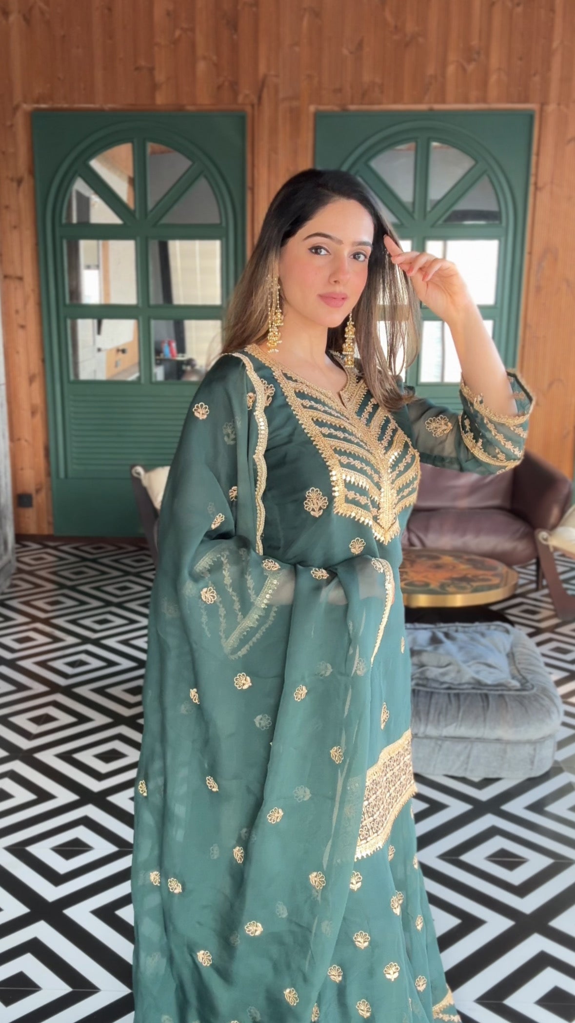 Amita Singh (@amitasinghh) VANI - Green Organza Sharara Set