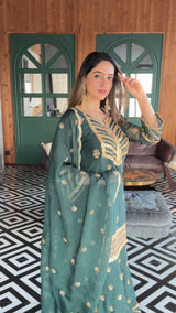 Amita Singh (@amitasinghh) VANI - Green Organza Sharara Set