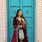 Niki Mehra (@nikimehra) ANTARA - Velvet Maroon Anarkali Set