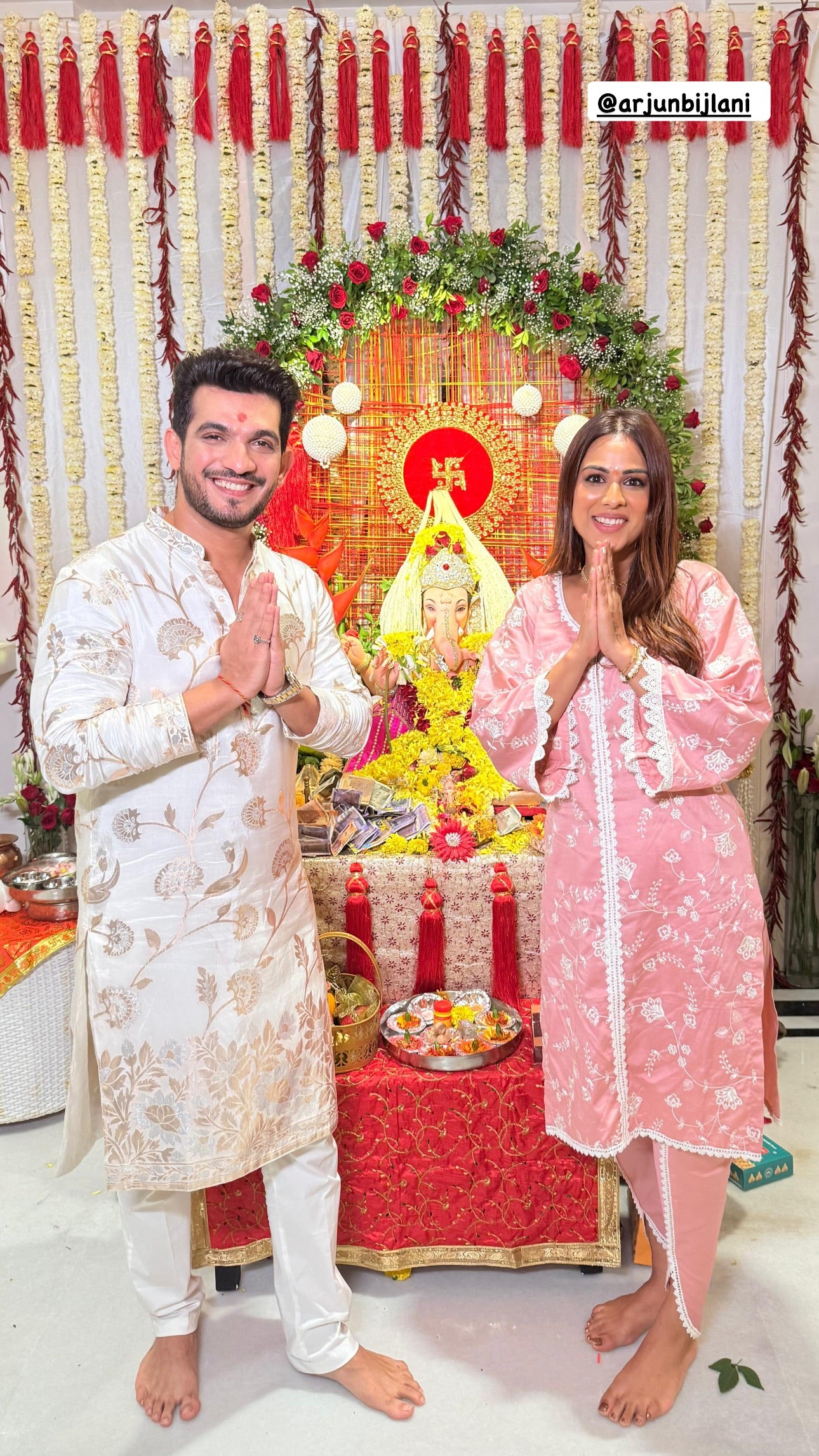Nia Sharma in VAYU - Pink Cotton Suit Set
