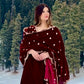 Shatakshi Tomar in ANTARA - Velvet Maroon Anarkali Set