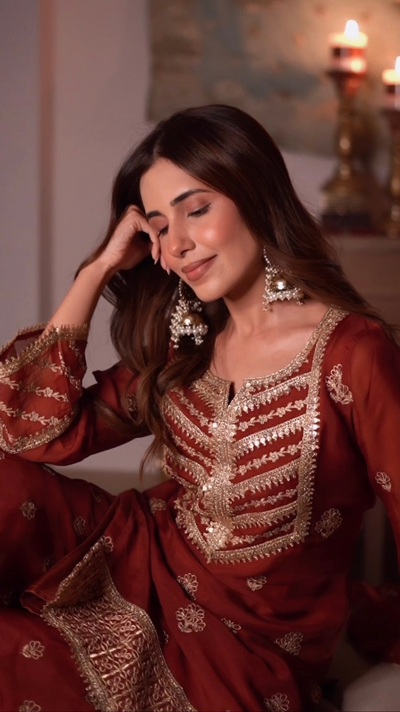 Kriti Singh in SIYAH - Rust Organza Sharara Set