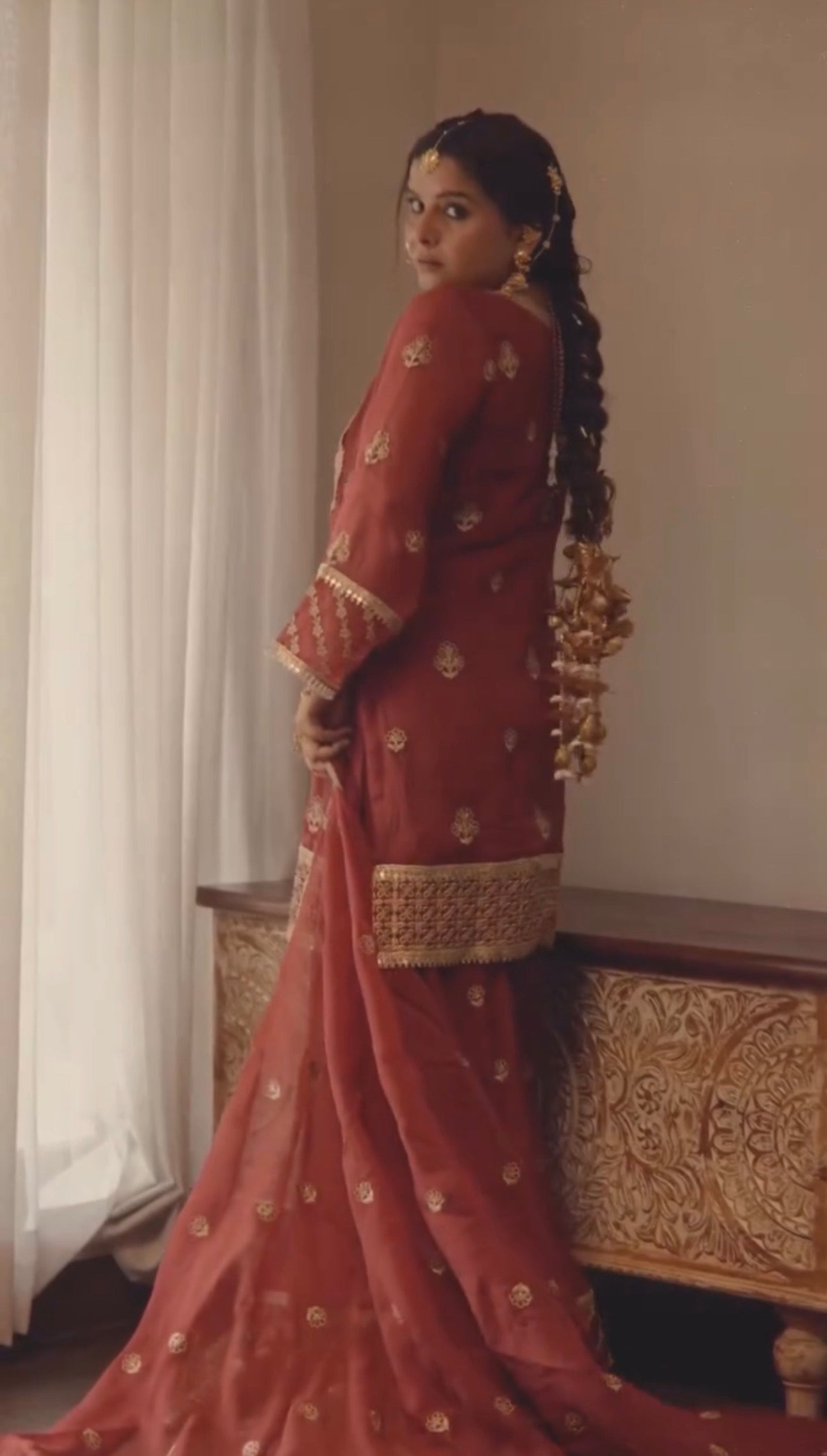 Radhika Bhardwaj Prakash in SIYAH - Rust Organza Sharara Set
