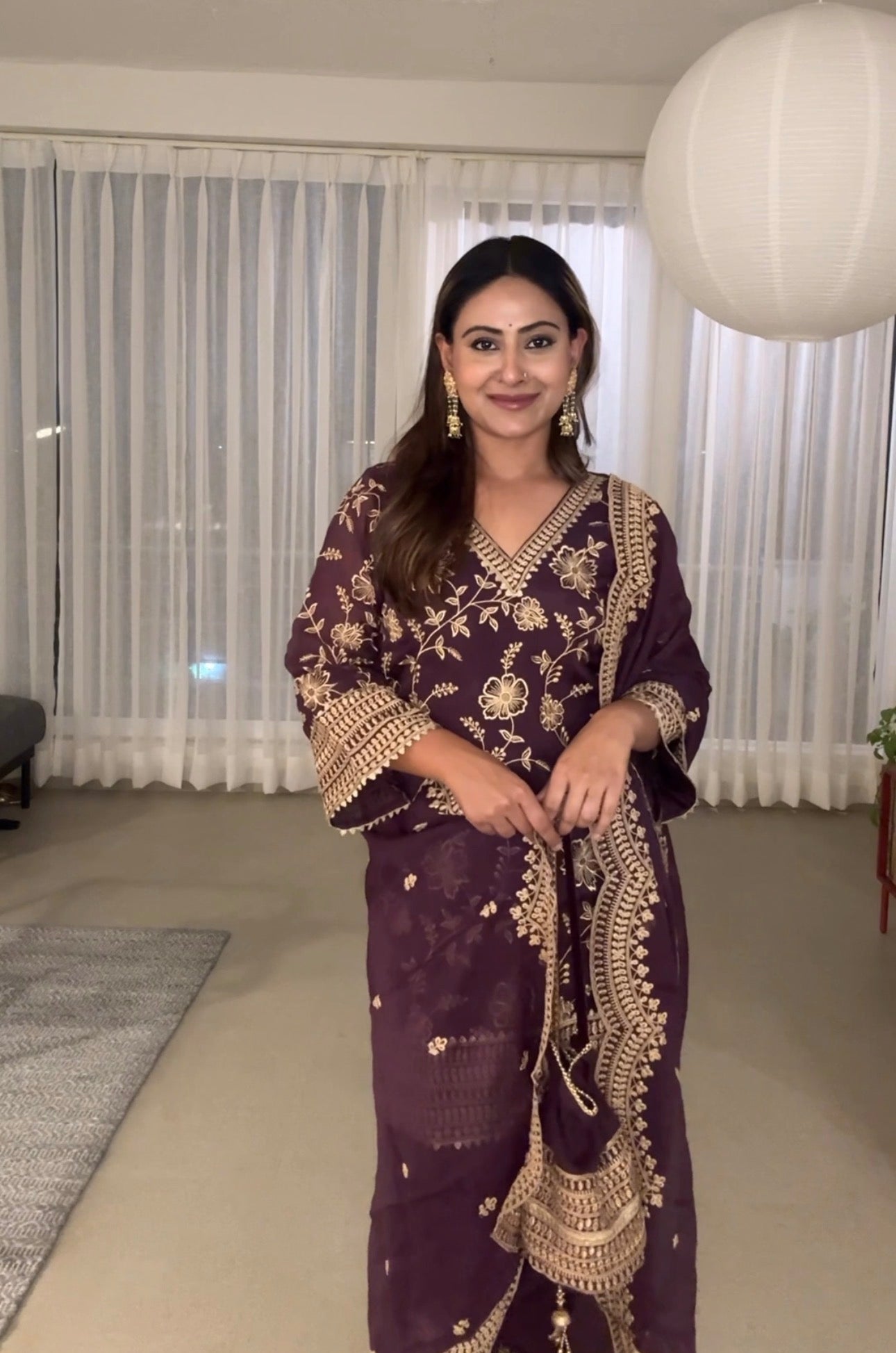 Shivangini Singh Rathore in NAYAB - Purple Organza Farsi Salwar Set