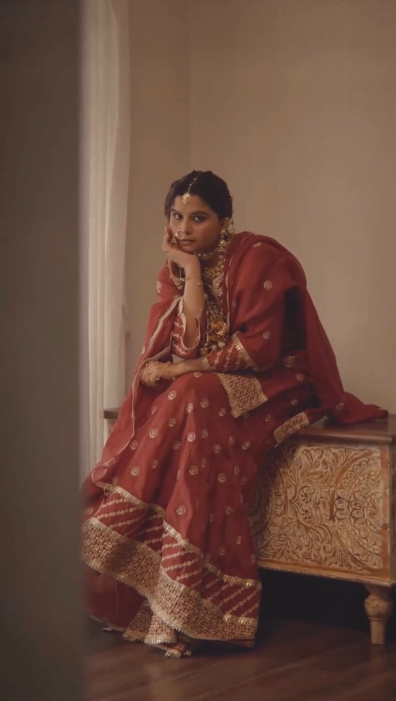 Radhika Bhardwaj Prakash in SIYAH - Rust Organza Sharara Set