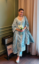 Sania Chadha in JHEEL - Blue Cotton Suit Set
