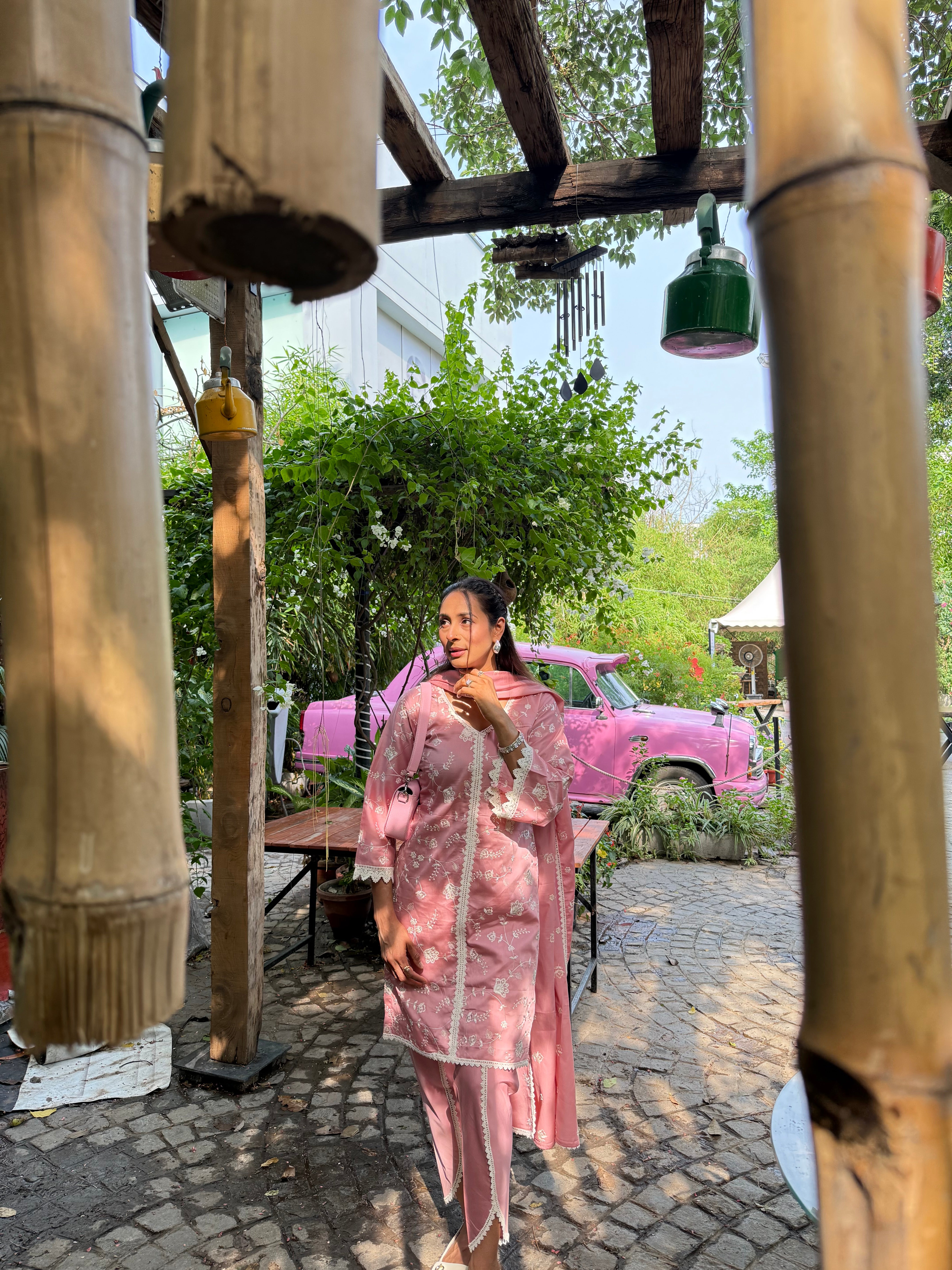 Nikita Nahar in VAYU - Pink Cotton Suit Set