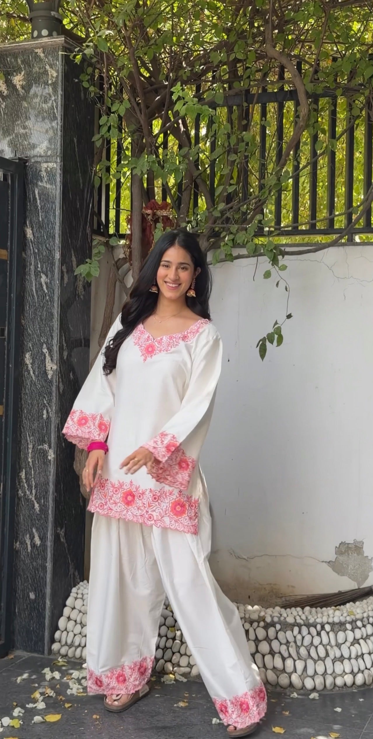 Bhumika Dhingra in SCARLET -  White Embroidered Co-ord Set