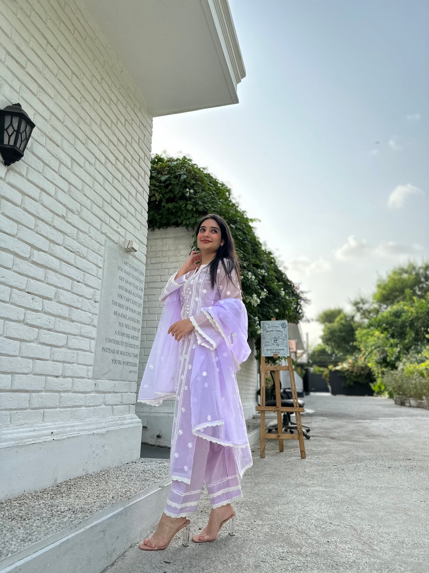 Nandita Miglani in Kalgi - Lavender Embroidered Suit Set.