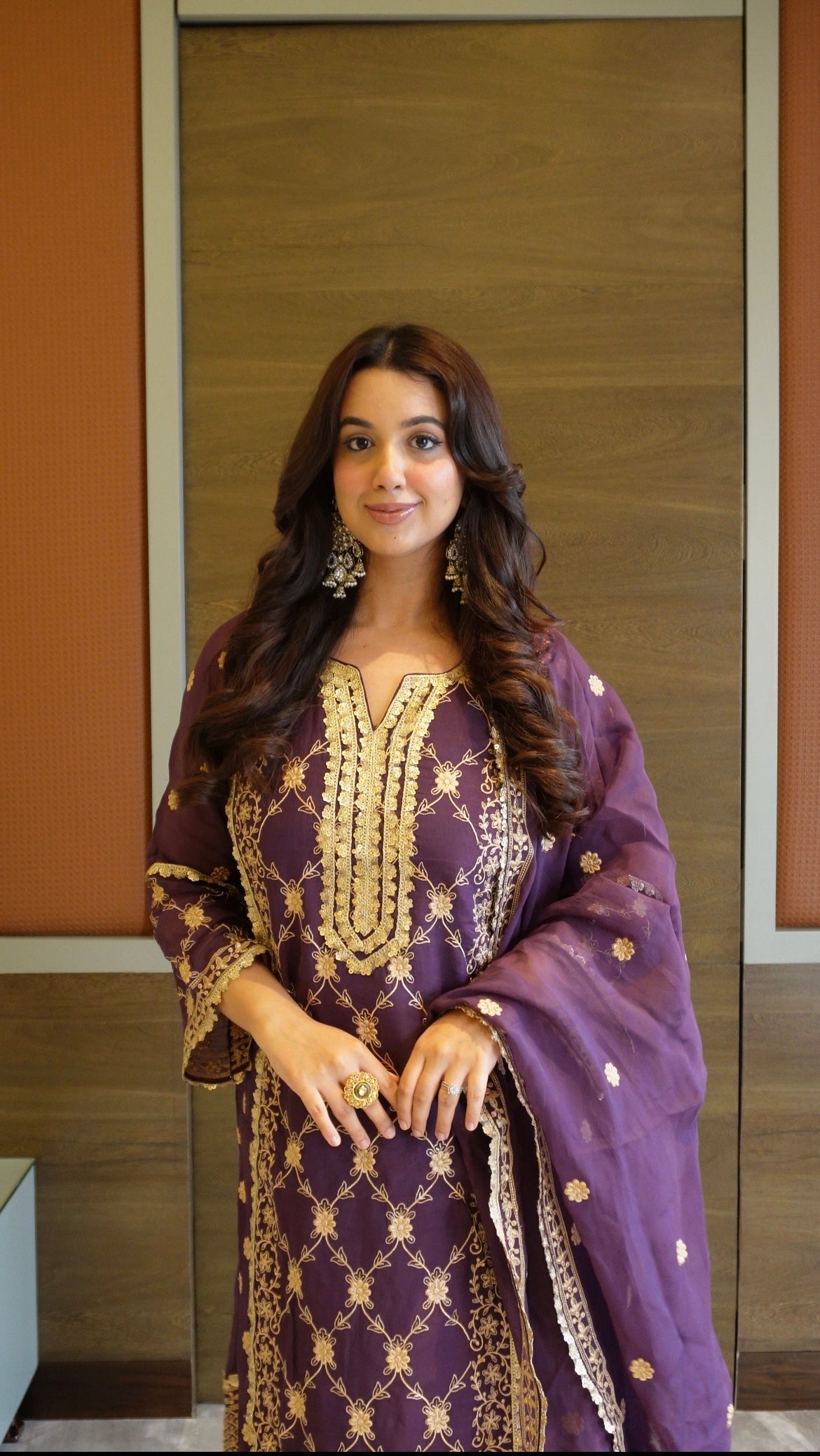 Pallavi Kakkar in IRA - Purple Organza A-line Suit Set