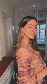 Amita Singh in RAINA - Antique Mauve Tissue-Organza Suit Set