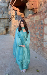 Shivani Kapoor in ZIYA -  Blue Chanderi Suit Set