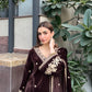 Shreya Lakhani in SWARA - Velvet Brown Straight Suit Set.