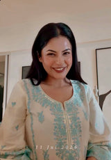 Shehnaaz Gill in AERIS - Ivory Embroidered Co-ord Set