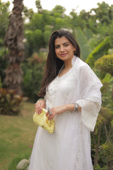 Dhirti Mehra in Juhi - Egg White Embroidered Suit Set