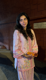 Eisha Singh in LUNE - Pink Embroidered Co-ord Set