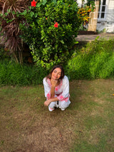 Yogita Bihani in SCARLET -  White Embroidered Co-ord Set