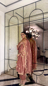 Mehak Jain in ADAA - Rustic Orange Tissue-Organza Suit Set