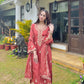 Jasnoor Anand in Rust Chanderi Silk Suit Set